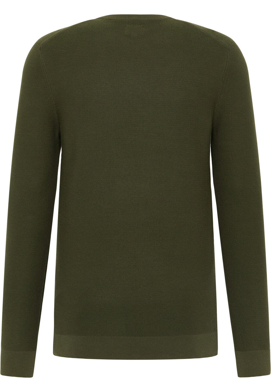Mustang Elliot Męski Sweter Logo Elegancki Rifle Green 1015472 6514