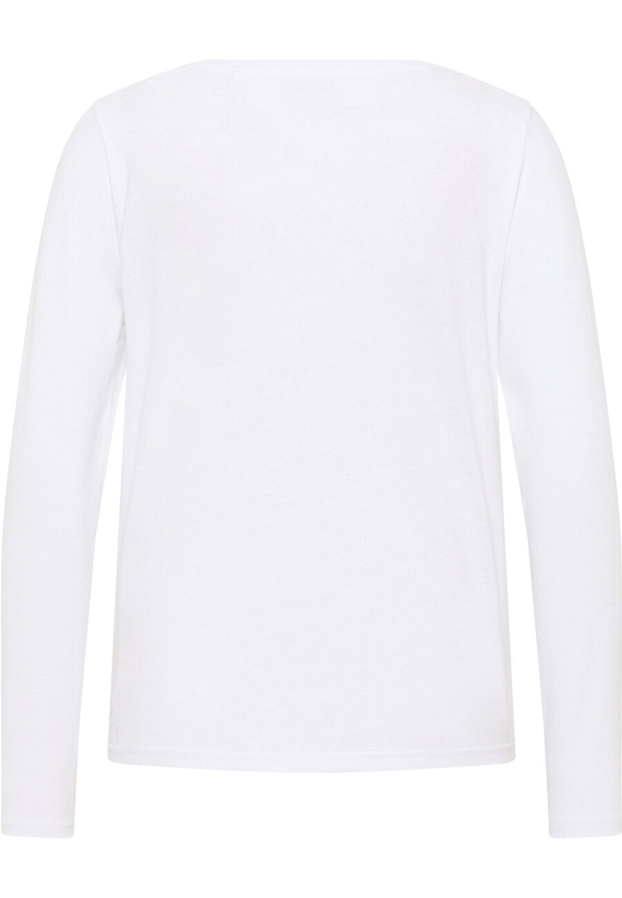 T-Shirt Z Długim Rękawem Damski Mustang Elly Longsleeve Logo General White 1013931 2045