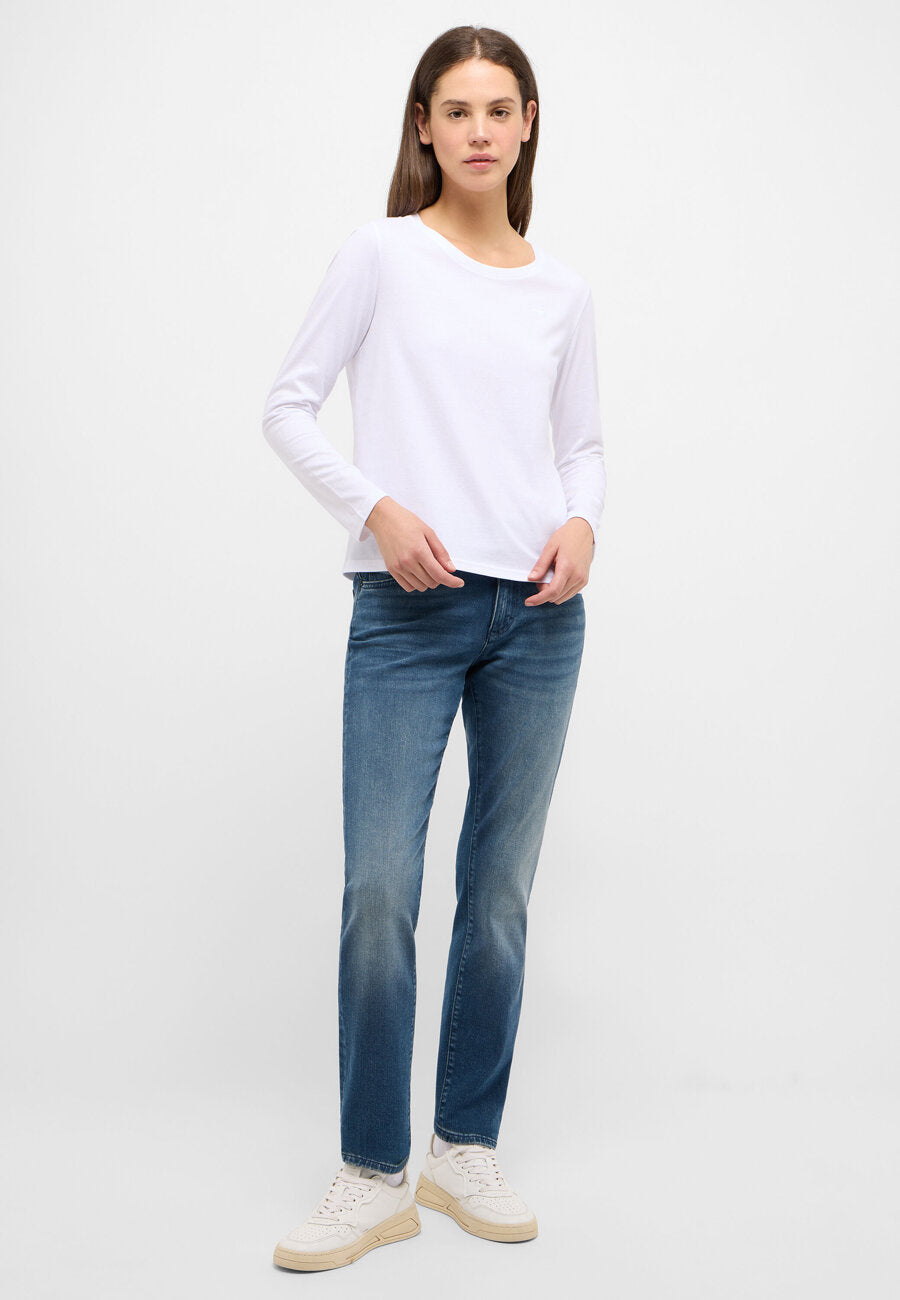 T-Shirt Z Długim Rękawem Damski Mustang Elly Longsleeve Logo General White 1013931 2045
