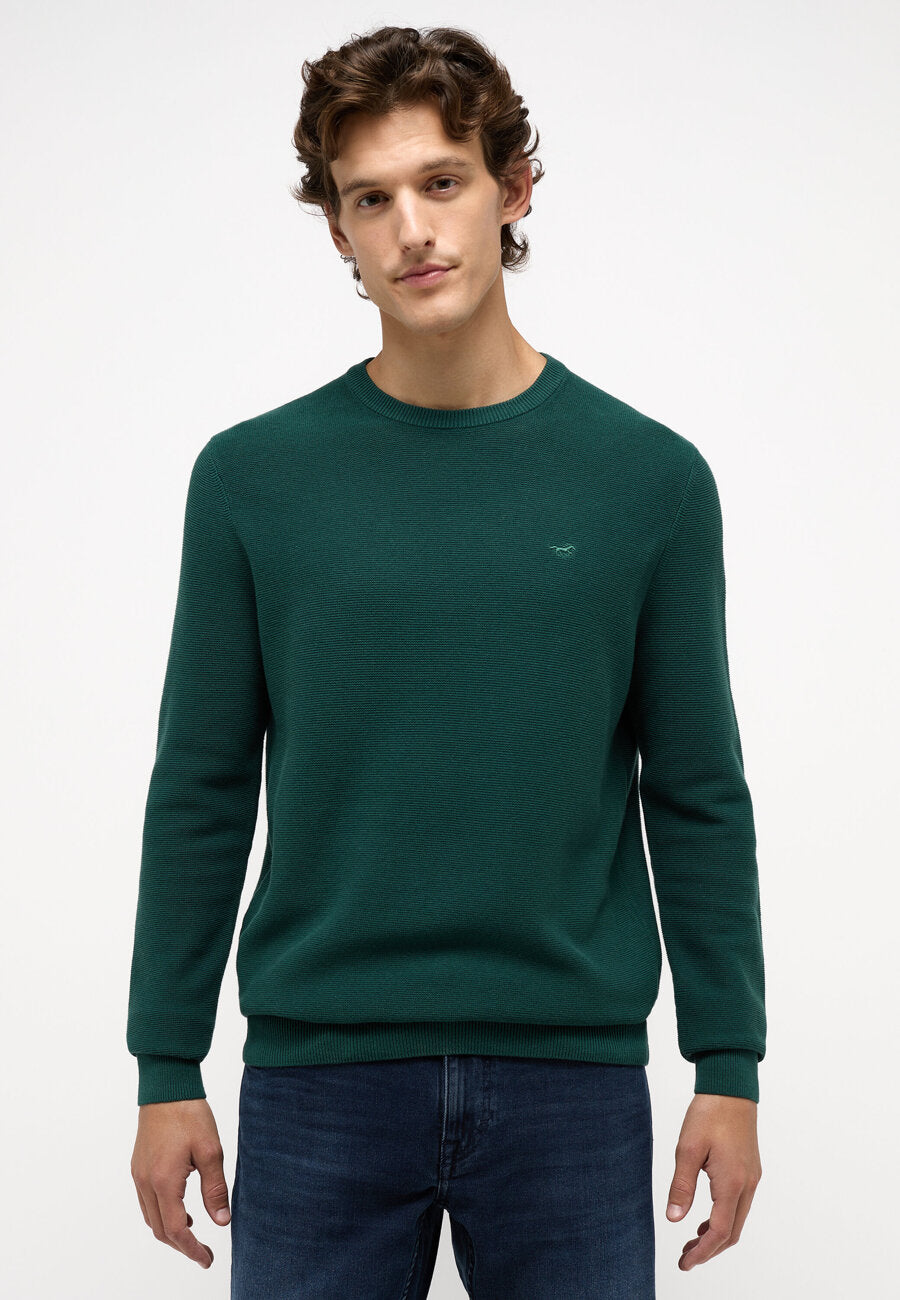 MUSTANG EMIL C CREW MĘSKI SWETER ELEGANCKA JUNE BUG 1014435 6485