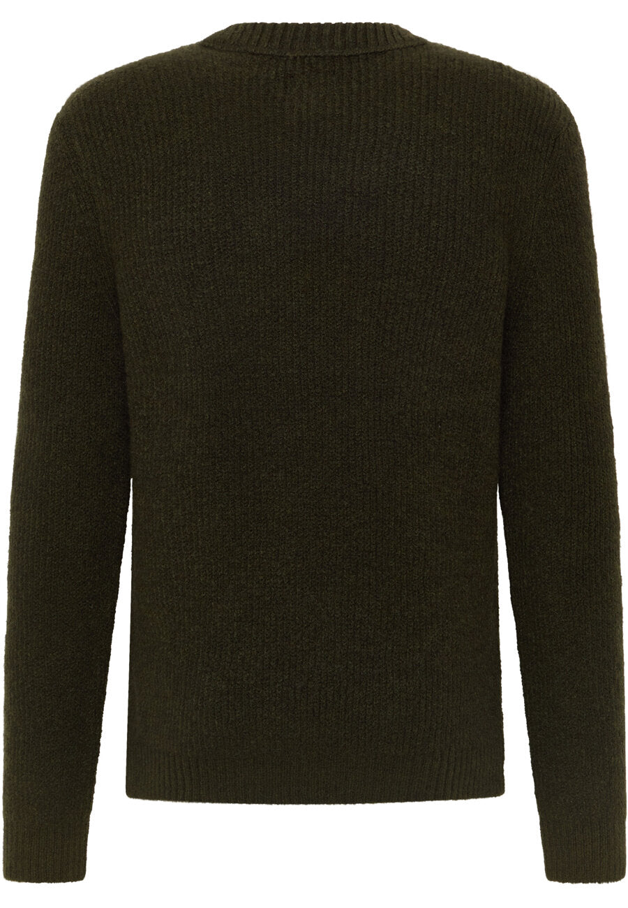 MUSTANG EMIL C CREW MĘSKI SWETER ELEGANCKI RIFLE GREEN 1015801 6514