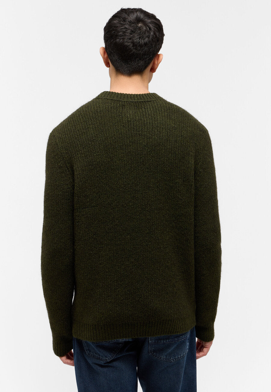 MUSTANG EMIL C CREW MĘSKI SWETER ELEGANCKI RIFLE GREEN 1015801 6514