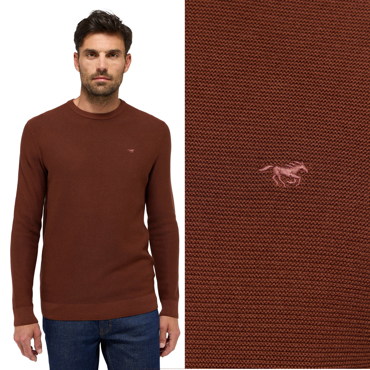 Męski Sweter Mustang Elliot Dress Cinnamon 1015815 3238