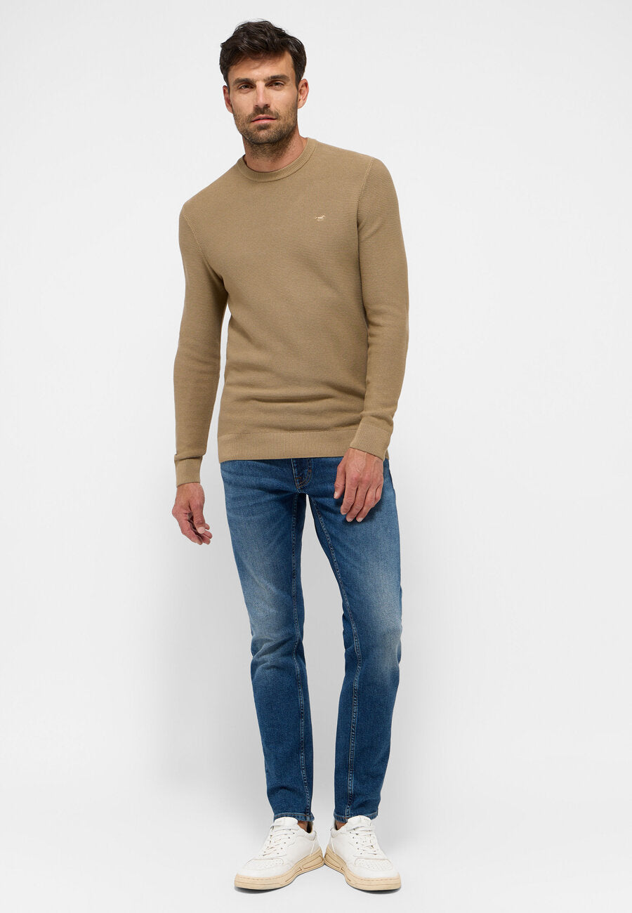 Męski Sweter Mustang Elliot Logo Greige 1015815 3278