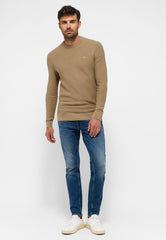 Męski Sweter Mustang Elliot Logo Greige 1015815 3278
