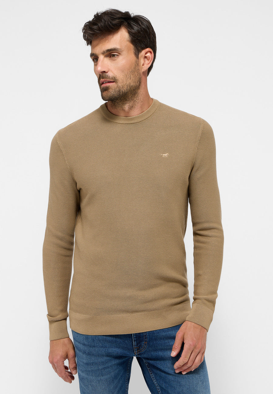 Męski Sweter Mustang Elliot Logo Greige 1015815 3278