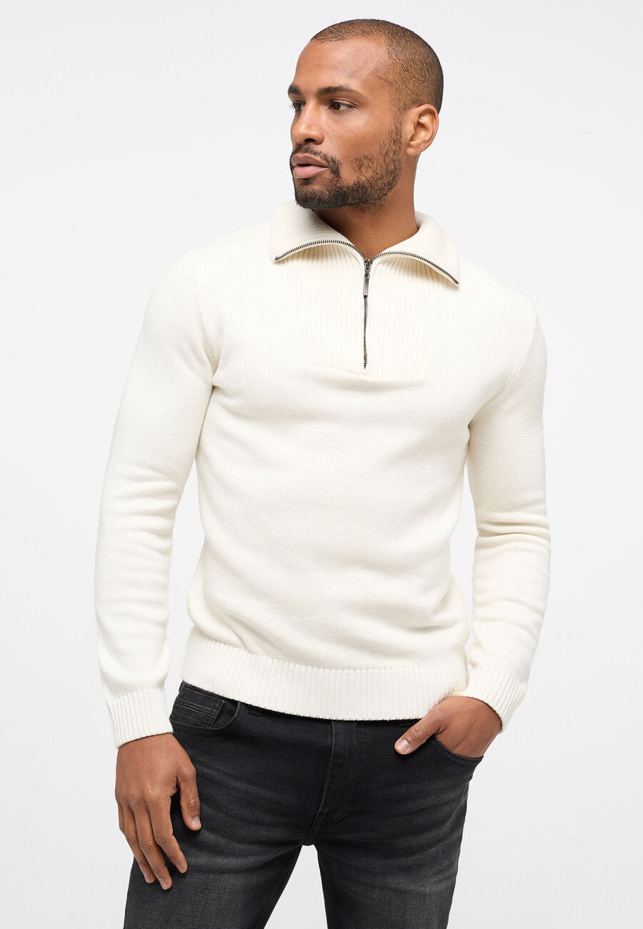 MUSTANG Emil T Zipper MĘSKI SWETER NA SUWAK Cloud Dancer 1014121 2020