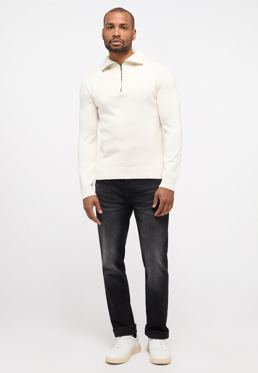 MUSTANG Emil T Zipper MĘSKI SWETER NA SUWAK Cloud Dancer 1014121 2020