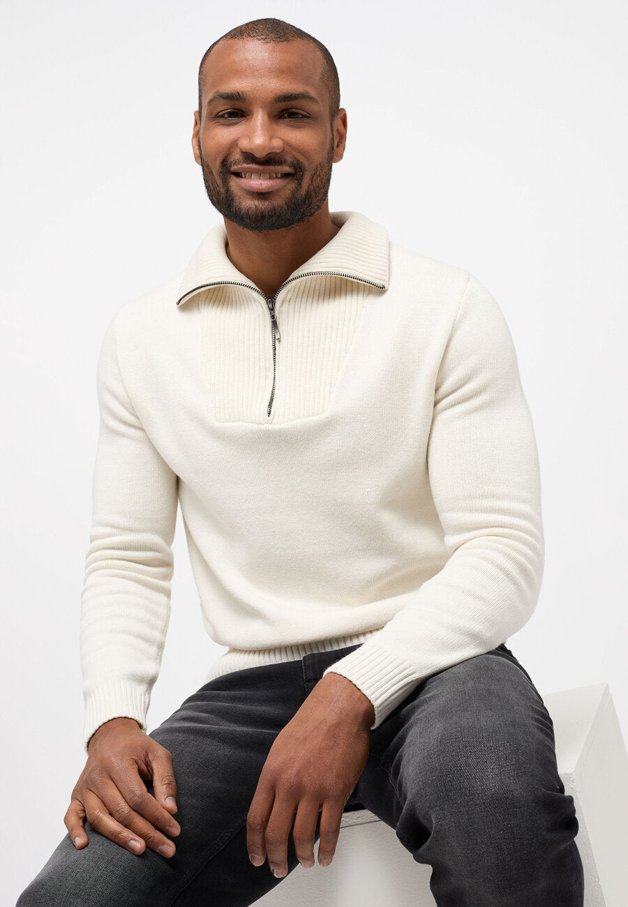 MUSTANG Emil T Zipper MĘSKI SWETER NA SUWAK Cloud Dancer 1014121 2020