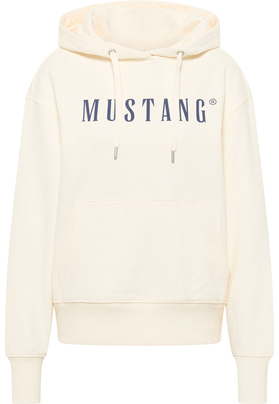 Mustang Margo Damska Bluza z Kapturem Logo Whisper White 1013934 2013