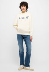Mustang Margo Damska Bluza z Kapturem Logo Whisper White 1013934 2013