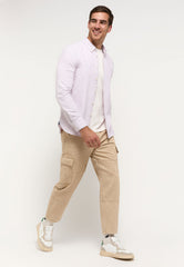 Męska Koszula Mustang Edinburg Oxford Stripe Lavender 1014767 12557