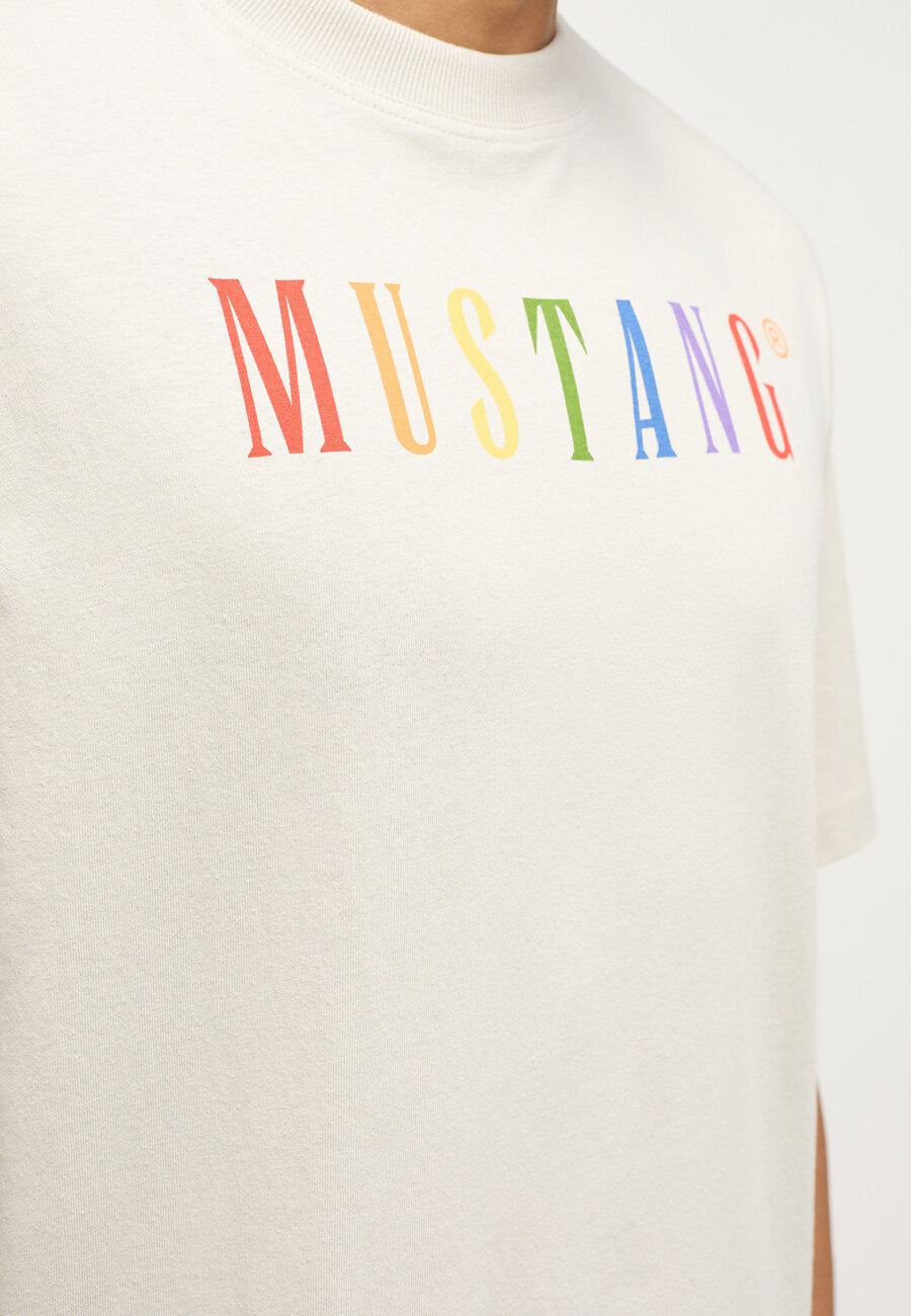 MUSTANG Męski T-shirt KOSZULKA NADRUK LOGO Aidan C Pride Moonstruck 1014017 2081