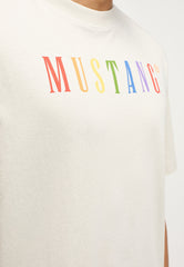 MUSTANG Męski T-shirt KOSZULKA NADRUK LOGO Aidan C Pride Moonstruck 1014017 2081