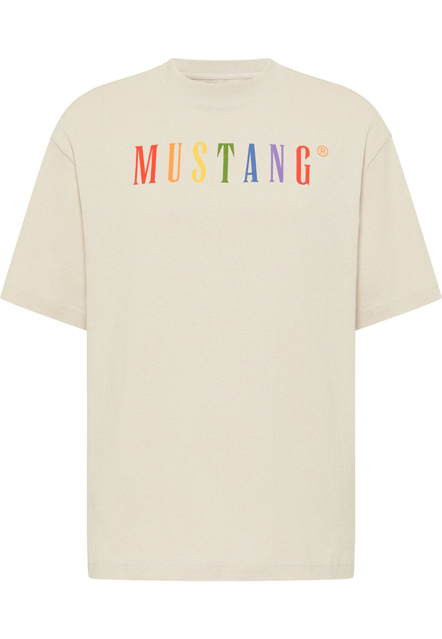 MUSTANG Męski T-shirt KOSZULKA NADRUK LOGO Aidan C Pride Moonstruck 1014017 2081