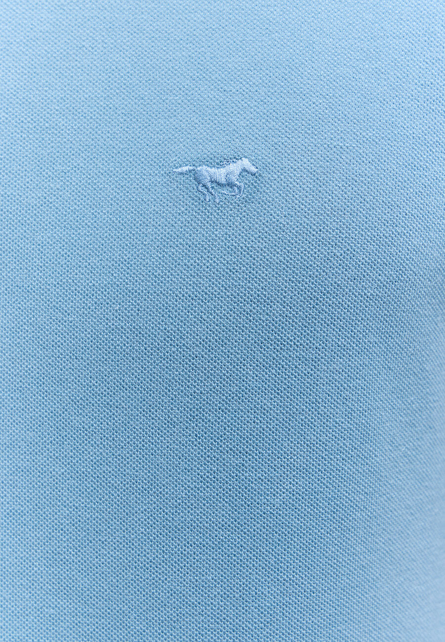 MUSTANG PALCO MĘSKA KOSZULKA POLO POLÓWKA ELEGANCKA LOGO PROVINCIAL BLUE 1015680 5181