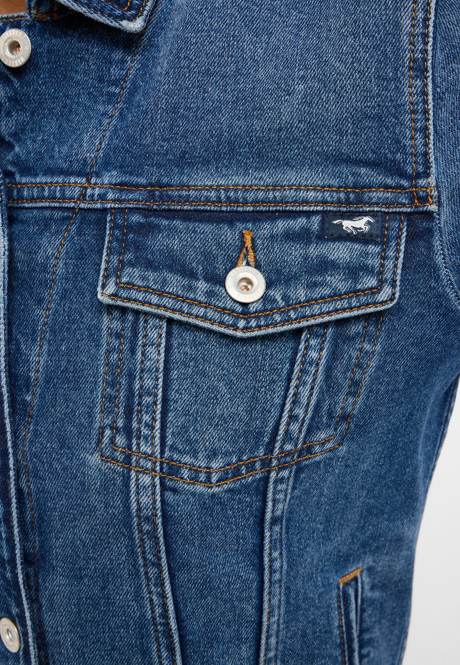 MUSTANG SANTA ROSA DENIM JACKET DAMSKA KURTKA JEANSOWA NA GUZIKI PRZEJŚCIOWA DENIM BLUE 1015593 5000 681