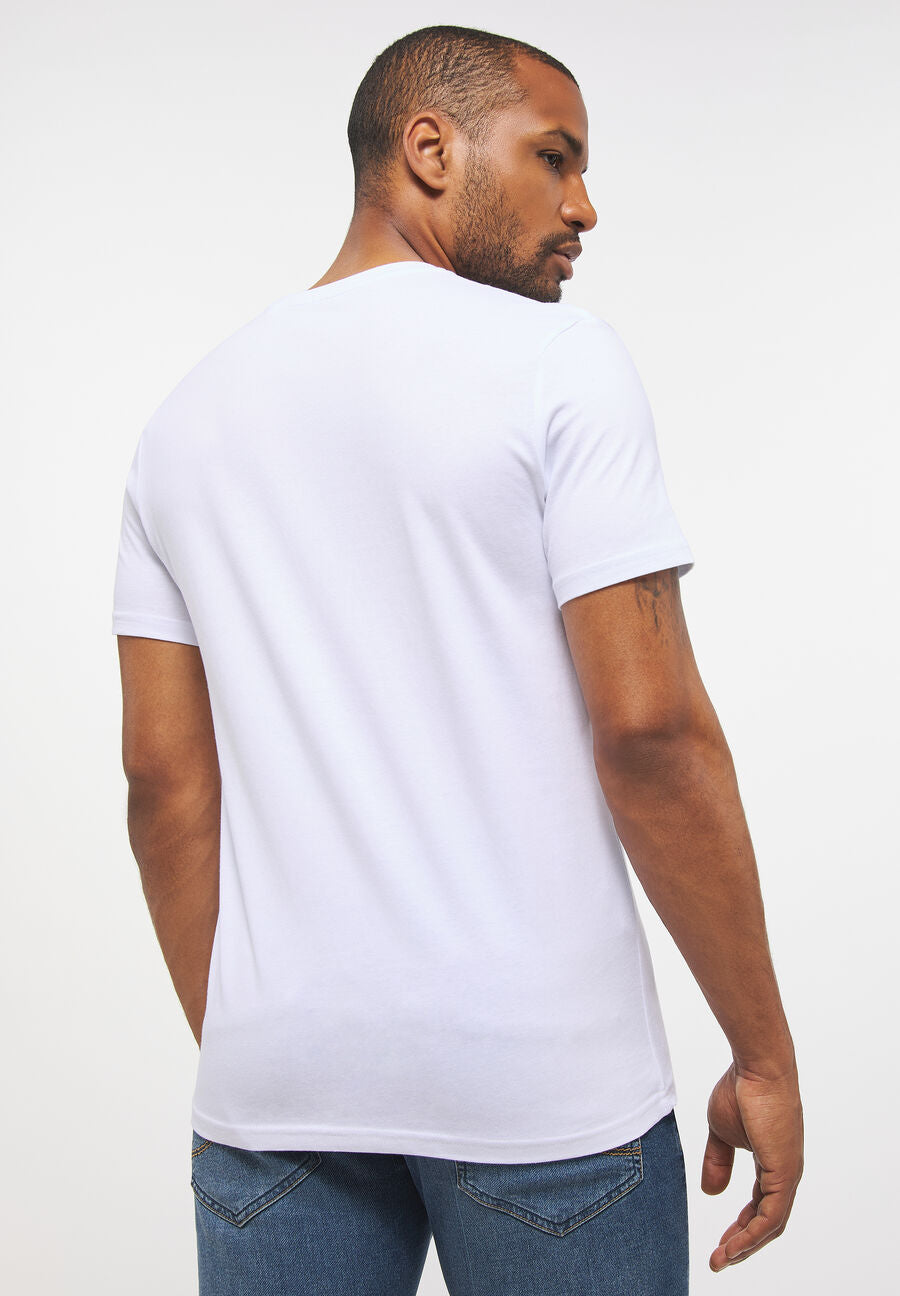 MUSTANG STYLE ALEX C LOGO TEE MĘSKI T-SHIRT KOSZULKA LOGO NADRUK GENERAL WHITE 1013223 2045