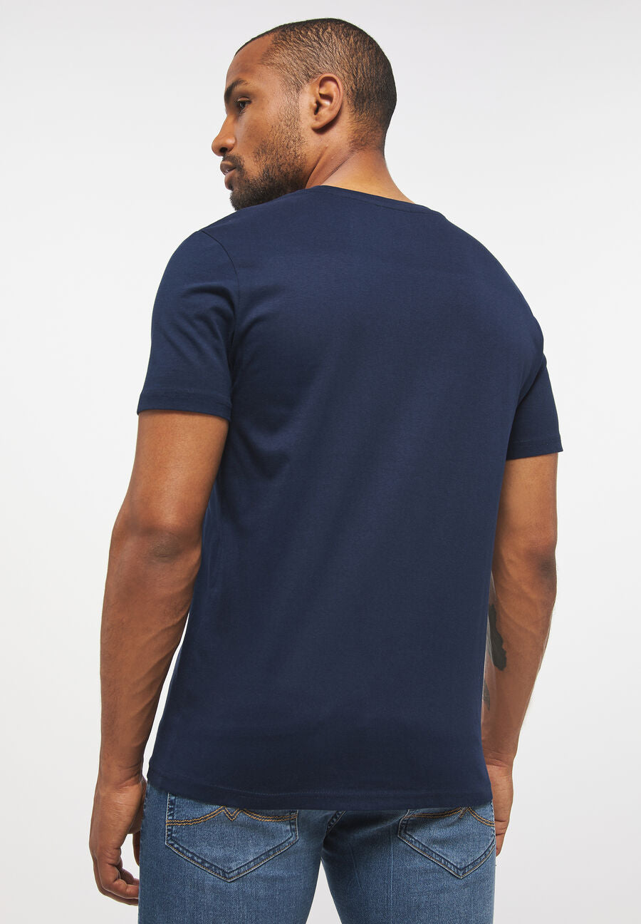 MUSTANG STYLE ALEX C LOGO TEE MĘSKI T-SHIRT KOSZULKA NADRUK LOGO BLUE NIGHTS 1013223 4085