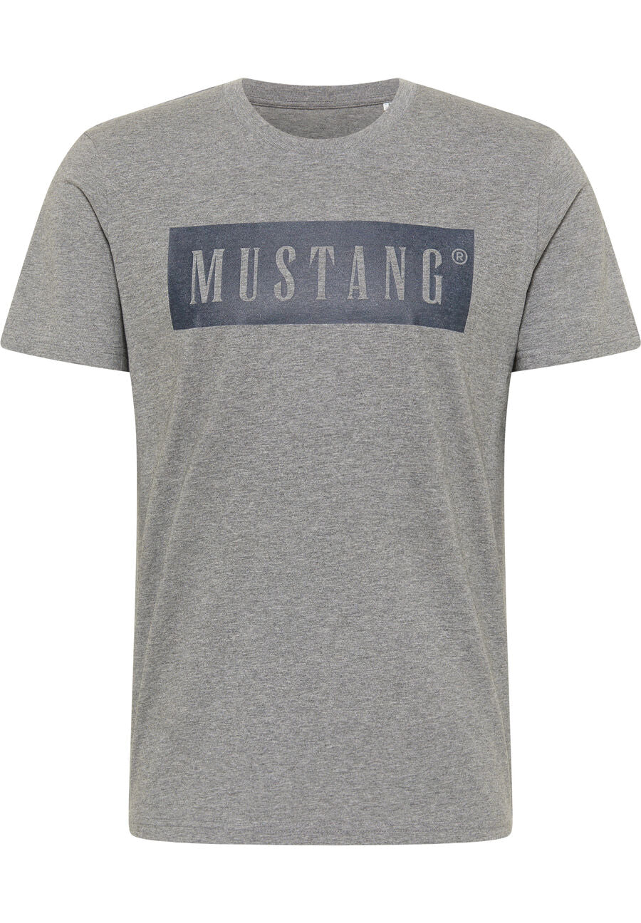 MUSTANG STYLE ALEX C LOGO TEE MĘSKI T-SHIRT KOSZULKA NADRUK MID GREY MELANGE 1013223 4140