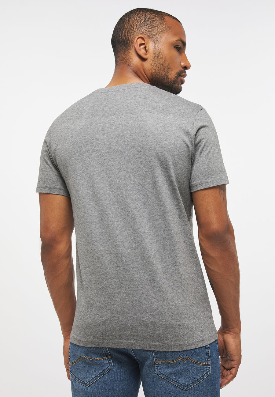 MUSTANG STYLE ALEX C LOGO TEE MĘSKI T-SHIRT KOSZULKA NADRUK MID GREY MELANGE 1013223 4140