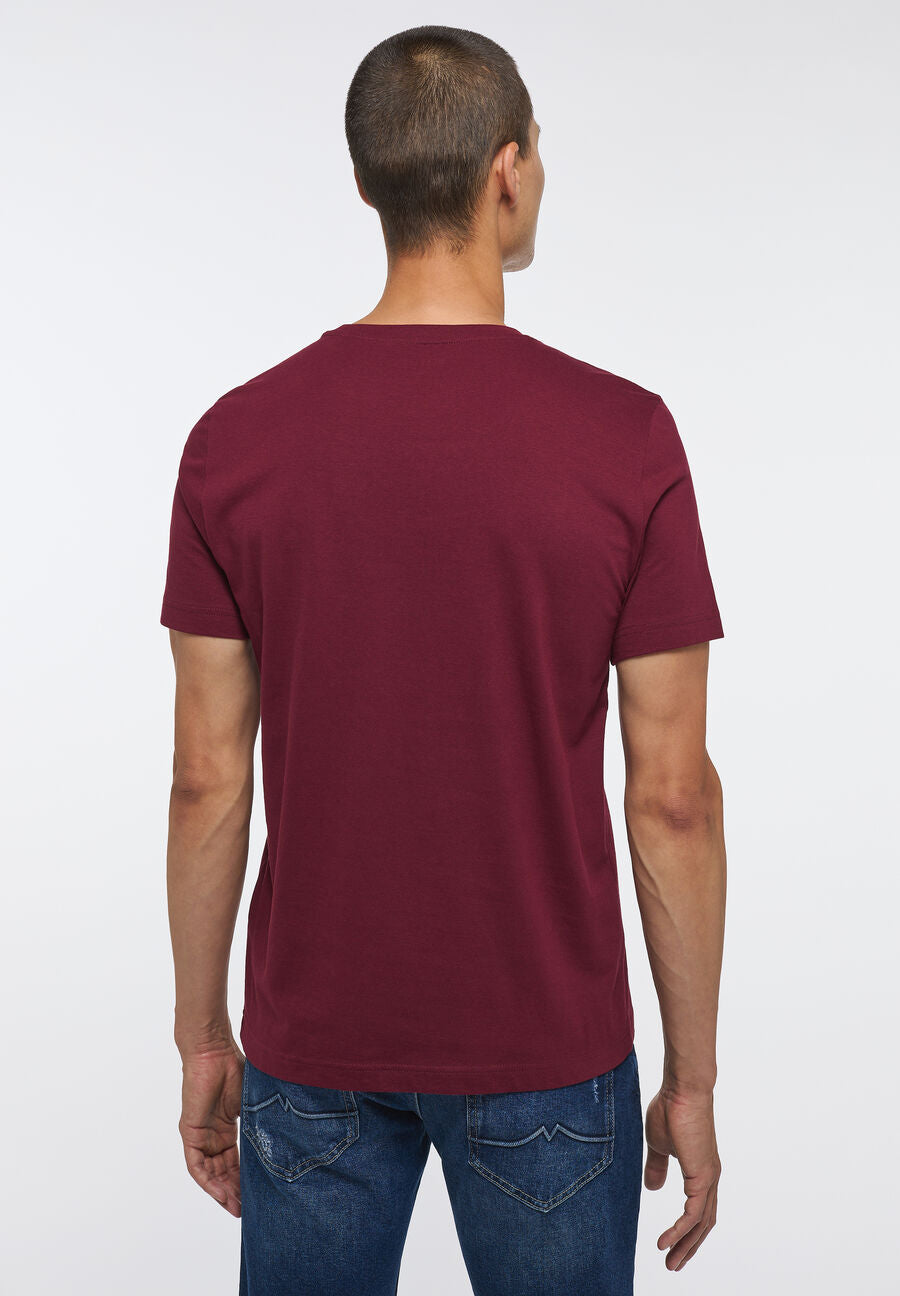 MUSTANG STYLE ALEX C LOGO TEE MĘSKI T-SHIRT KOSZULKA NADRUK ZINFANDEL 1013221 7184