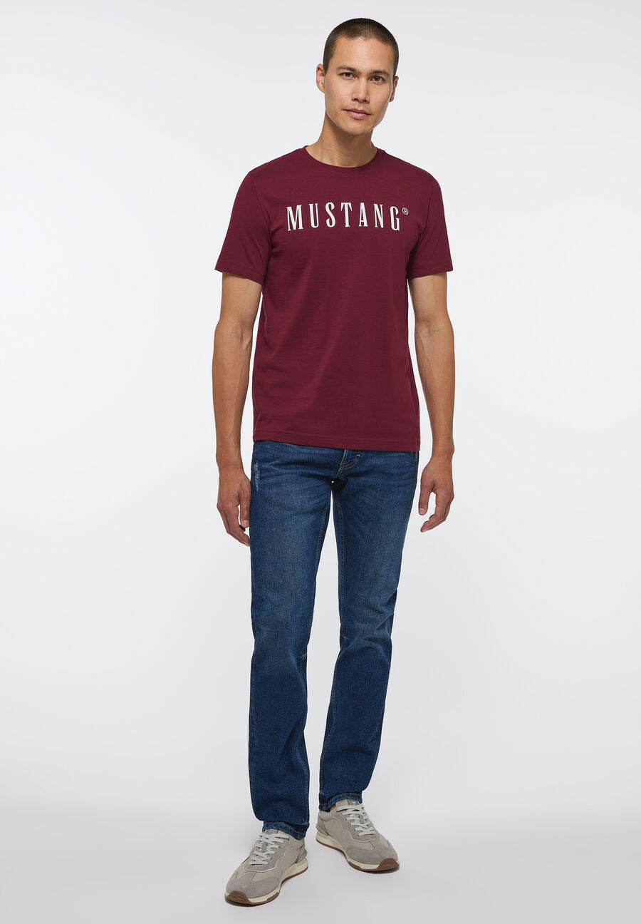 MUSTANG STYLE ALEX C LOGO TEE MĘSKI T-SHIRT KOSZULKA NADRUK ZINFANDEL 1013221 7184