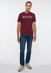 MUSTANG STYLE ALEX C LOGO TEE MĘSKI T-SHIRT KOSZULKA NADRUK ZINFANDEL 1013221 7184
