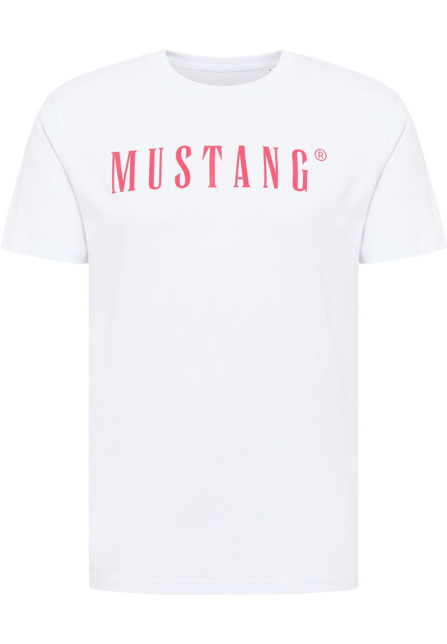 MUSTANG Style Alex C LOGO Tee MĘSKI T-SHIRT KOSZULKA NADRUK LOGO General White 1013221 2045