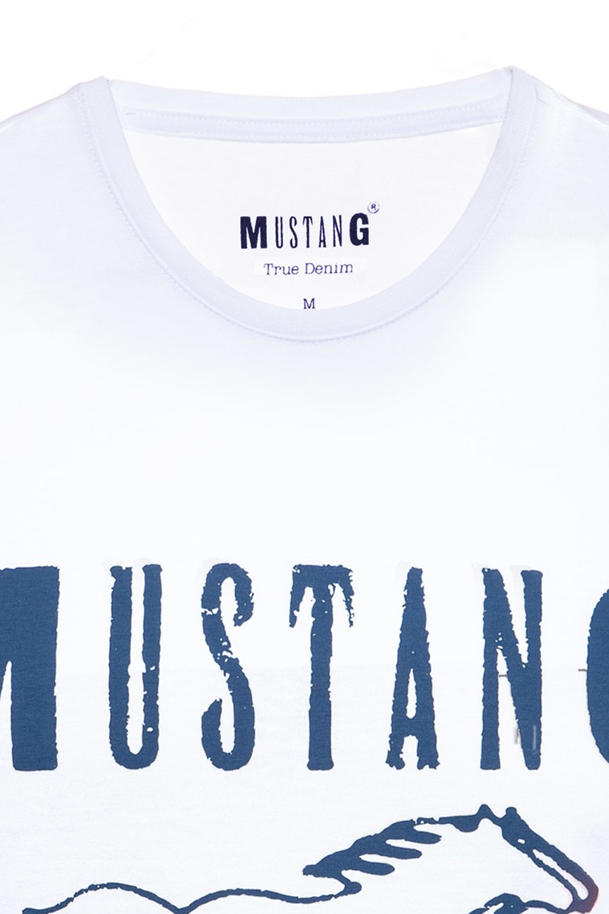 MUSTANG T SHIRT BASIC PRINT TEE GENERAL WHITE 1008372 2045