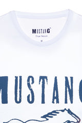 MUSTANG T SHIRT BASIC PRINT TEE GENERAL WHITE 1008372 2045