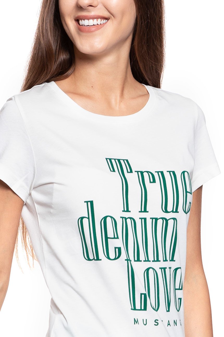 MUSTANG T SHIRT DAMSKI Alexia C Print Cloud Dancer 1008971 2020