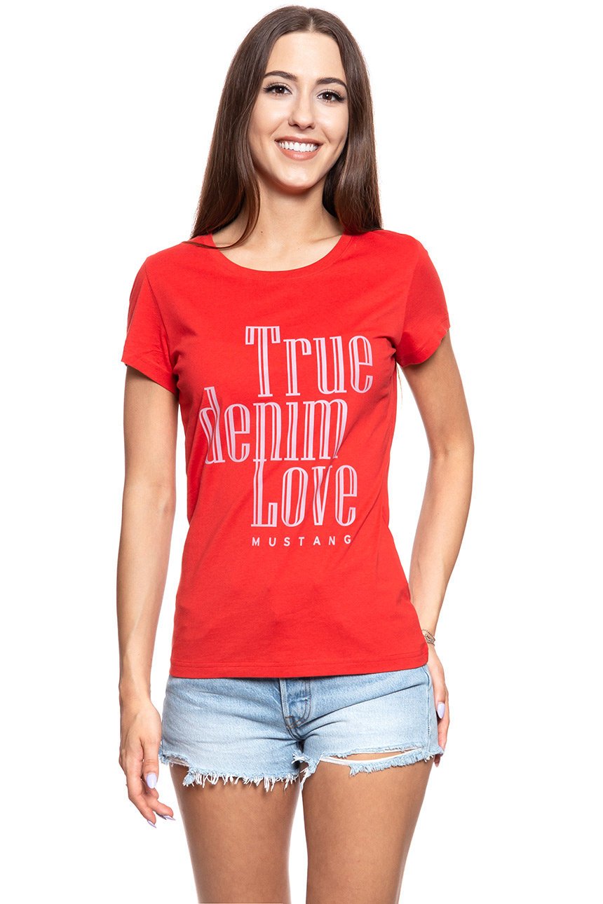 MUSTANG T SHIRT DAMSKI Alexia C Print Molten Lava 1008971 7179