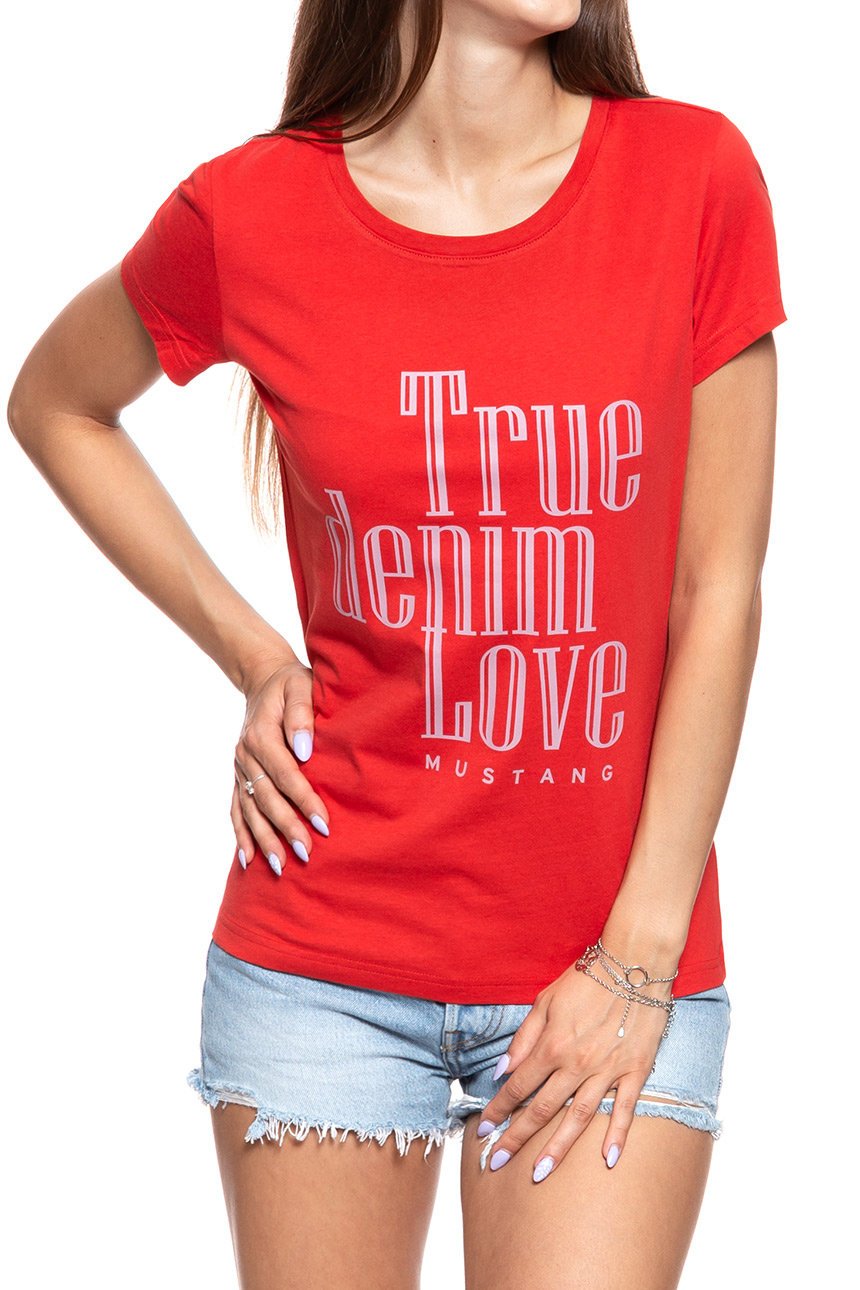 MUSTANG T SHIRT DAMSKI Alexia C Print Molten Lava 1008971 7179