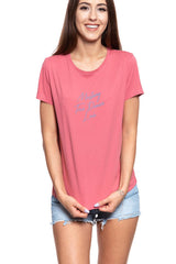 MUSTANG T SHIRT DAMSKI Alina C Print Slate Rose 1009403 8271