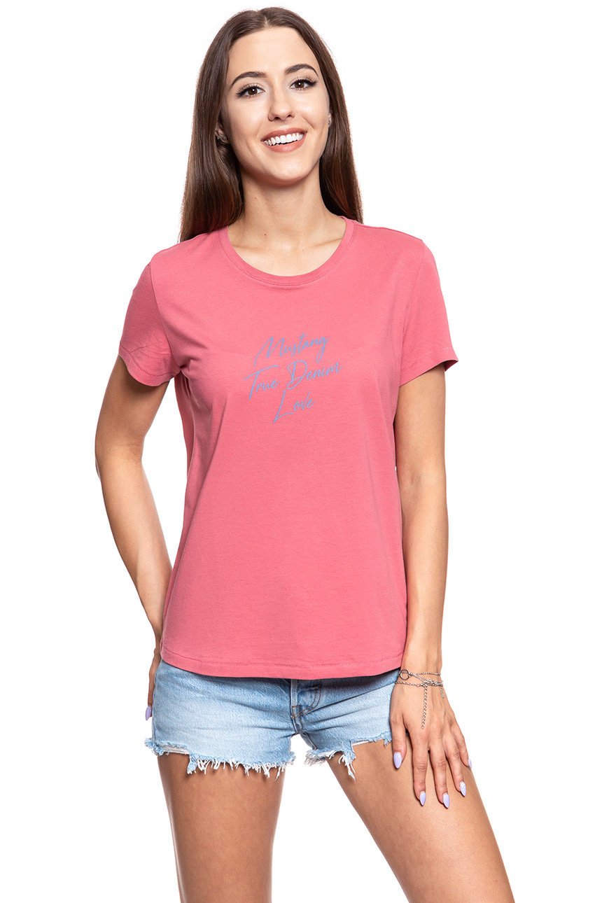 MUSTANG T SHIRT DAMSKI Alina C Print Slate Rose 1009403 8271