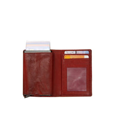 Portfel Skórzany Uniwersalny Mustang Temi RFID Aluminium Case Wallet Premium Pojemny na Karty Red 06.103904