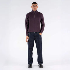 Marcus męski T-SHIRT STRIK Langdon Half Zip DARK PLUM 21-200161 8013