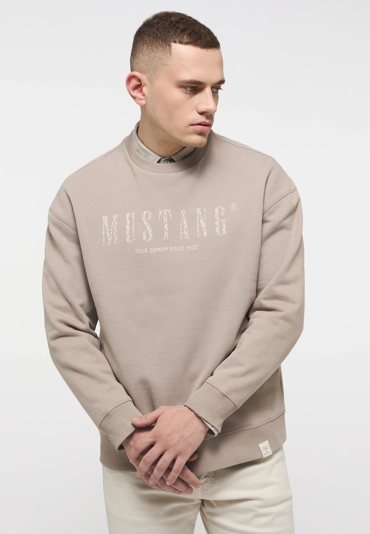 Męska Bluza Nierozpinana Mustang Style Ben Modern CN Moon Rock 1013505 3134