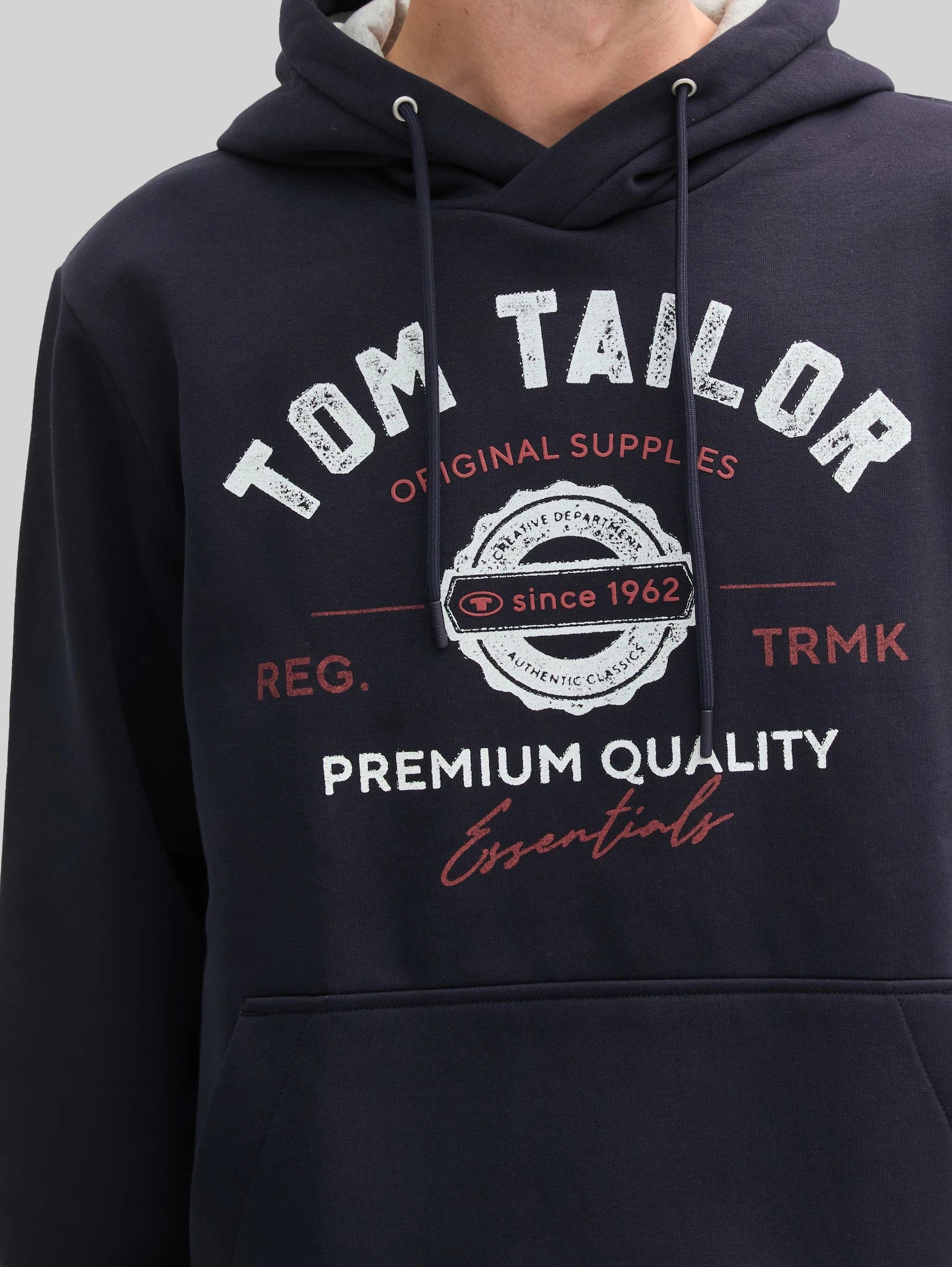 Męska Bluza Tom Tailor Printed Hoodie Sky Captain Blue 1043292 10668