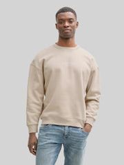 Męska Bluza Tom Tailor Relaxed Printed Crewneck Light Dove Grey 1045579 11754