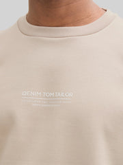 Męska Bluza Tom Tailor Relaxed Printed Crewneck Light Dove Grey 1045579 11754