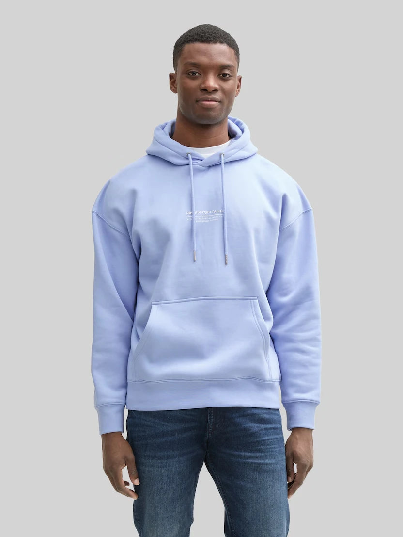 Męska Bluza Tom Tailor Relaxed Printed Hoodie Brunnera Blue 1045580 11486