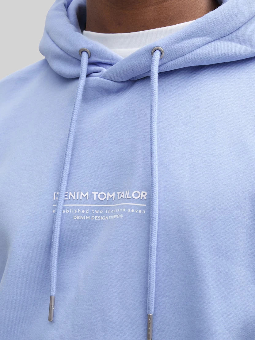Męska Bluza Tom Tailor Relaxed Printed Hoodie Brunnera Blue 1045580 11486
