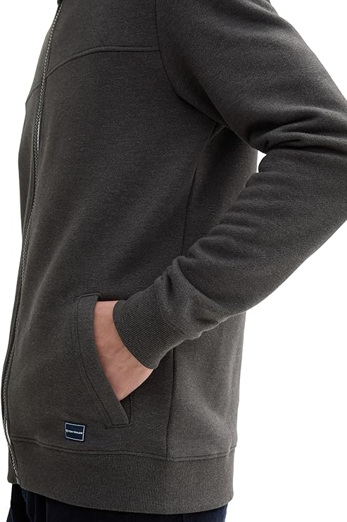 Męska Bluza Tom Tailor Sweat Jacket Cutline Dark Grey Melange 1021269 11086