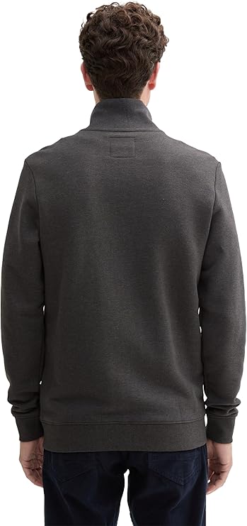 Męska Bluza Tom Tailor Sweat Jacket Cutline Dark Grey Melange 1021269 11086