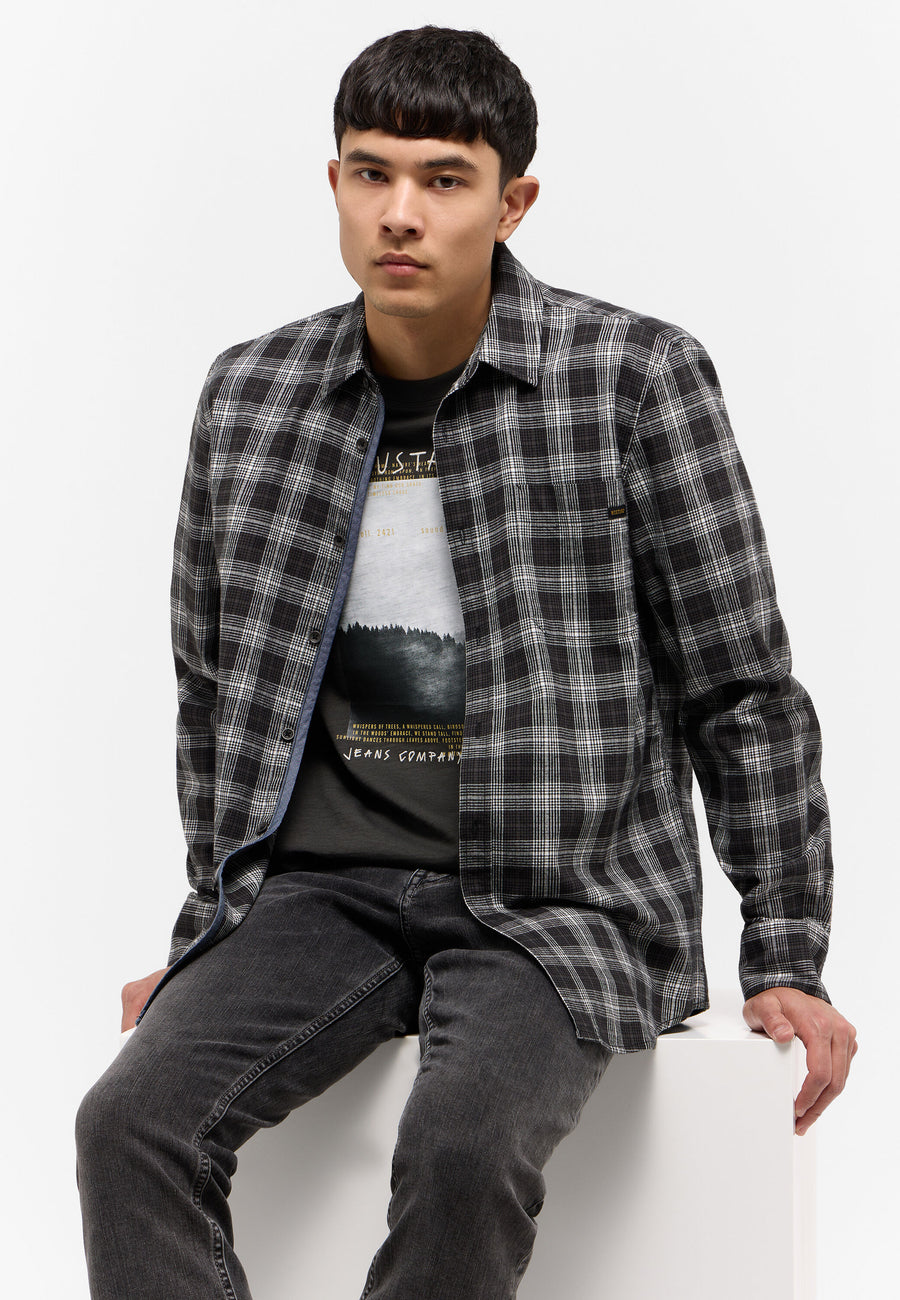 Męska Koszula MUSTANG Eastbridge Grunge Check Grey 1015625 12646