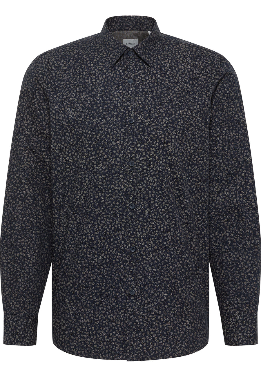 Męska Koszula MUSTANG Elmore Allover Print on Dark Blue 1015906 12673