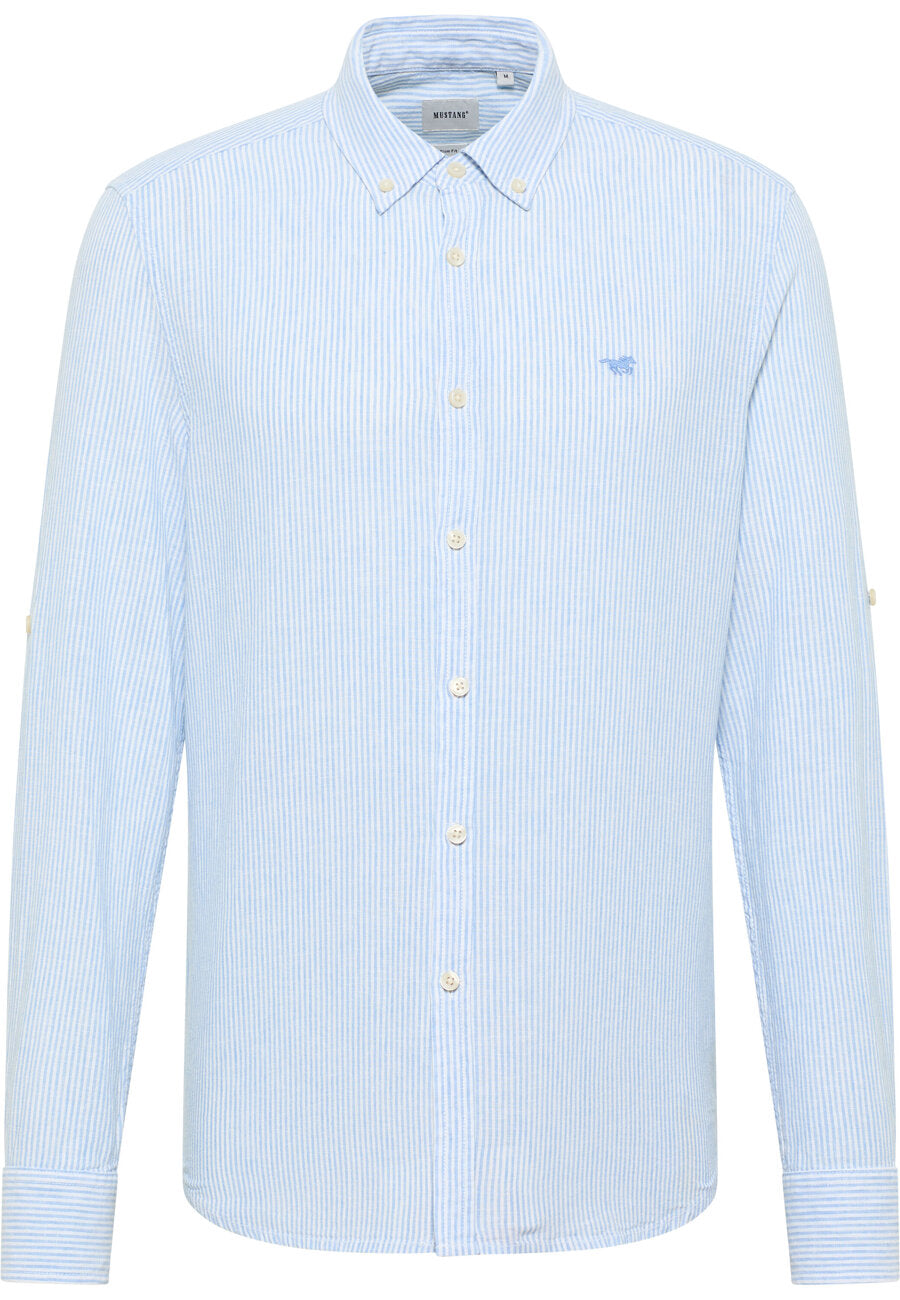 Męska Koszula MUSTANG Rawlins Linen Stripe Small 1015235 12595
