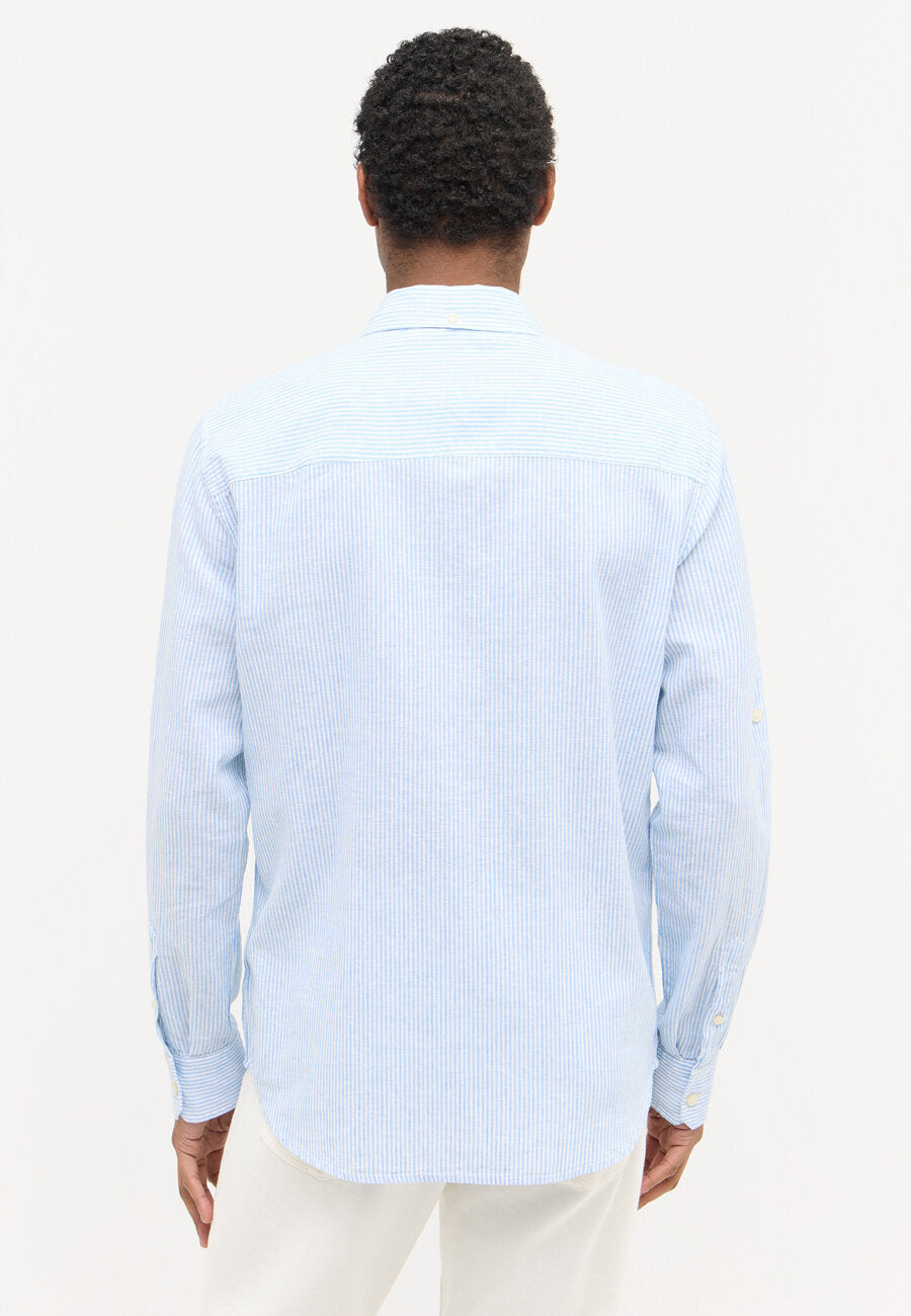 Męska Koszula MUSTANG Rawlins Linen Stripe Small 1015235 12595